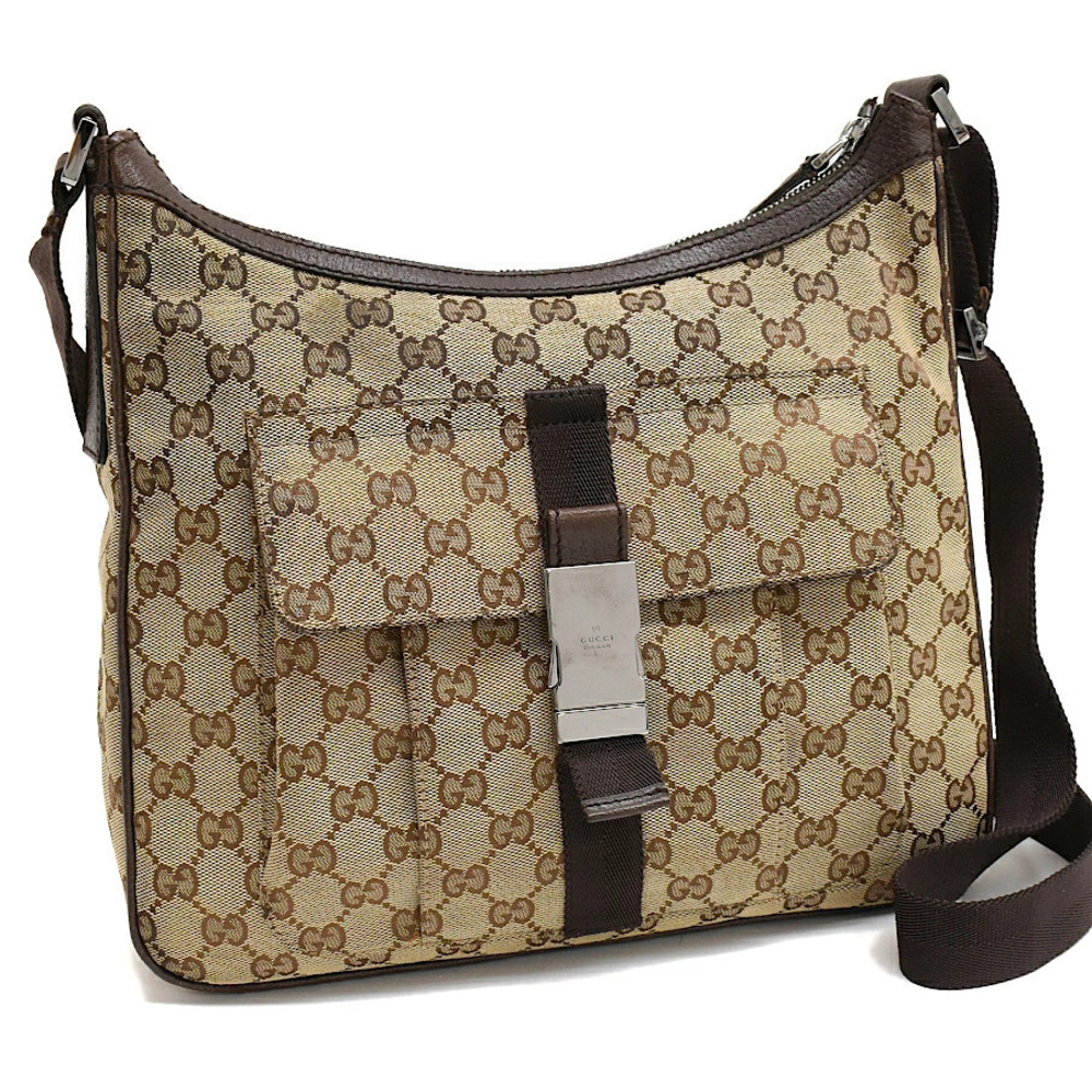Gucci Crossbody Bag GG Canvas Jacquard Leather Beige Cream